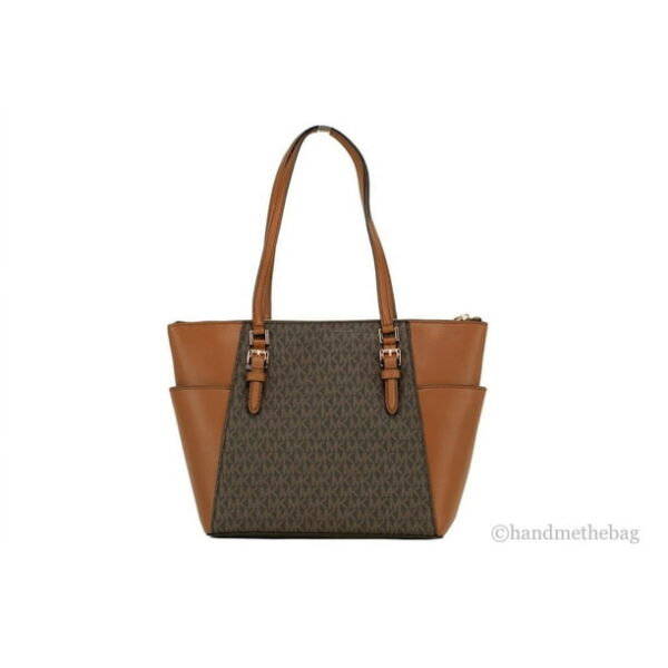 Michael Kors Charlotte Signature Large Top Zip Tote - Brown 35T0GCFT3B-847