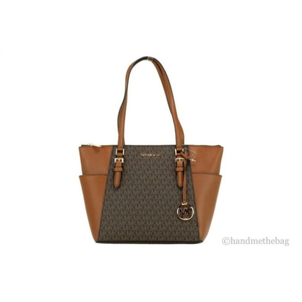 Michael Kors Charlotte Signature Large Top Zip Tote - Brown 35T0GCFT3B-847