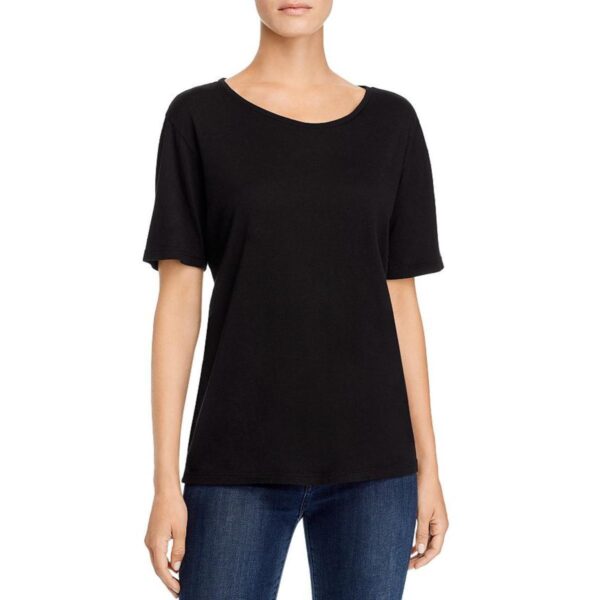 Monrow Womens Black Cotton Crewneck Tee T-Shirt Top XL BHFO 9275