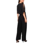 MSK Womens Black Embellished Wide Leg Formal Jumpsuit S BHFO 1847