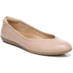 Naturalizer Womens Vivienne Taupe Leather Flats Shoes 8.5 Wide (C,D,W) BHFO 5843