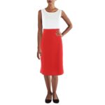 NY Collection Womens Knit Sleeveless Work Shift Dress Petites BHFO 1489