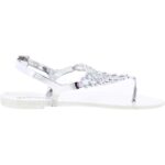 Olivia Miller Womens Ionicca Silver Jelly Sandals Shoes 7 Medium (B,M) BHFO 0743