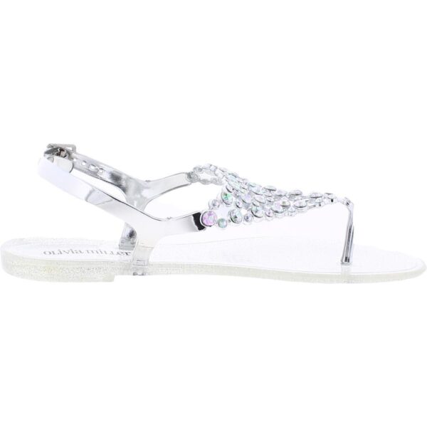 Olivia Miller Womens Ionicca Silver Jelly Sandals Shoes 7 Medium (B,M) BHFO 0743