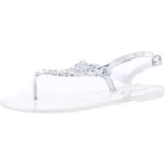 Olivia Miller Womens Ionicca Silver Jelly Sandals Shoes 7 Medium (B,M) BHFO 0743