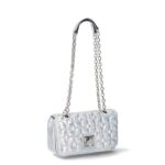 Paris Hilton Women's Madison Quilted Chain Shoulder Bag, Iridescent Silver