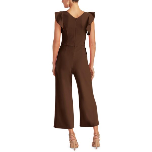 Rachel Rachel Roy Womens Brown V-Neck Cropped Ruffled Jumpsuit S BHFO 0459