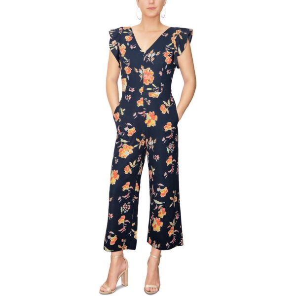 Rachel Rachel Roy Womens V-Neck Cropped Ruffled Jumpsuit BHFO 3637