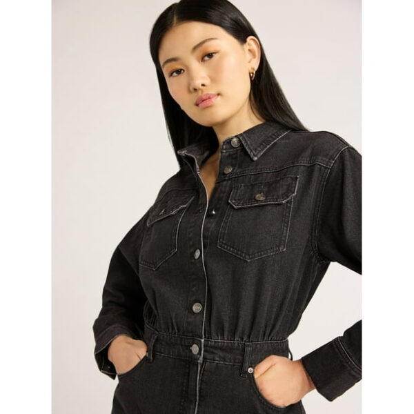 Scoop Women's Midi Denim Shirt Dress, Sizes XS-XXL