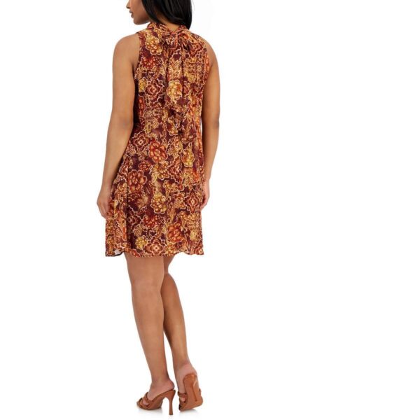 Signature By Robbie Bee Womens Brown Tie Shift Dress Petites 6P BHFO 4965