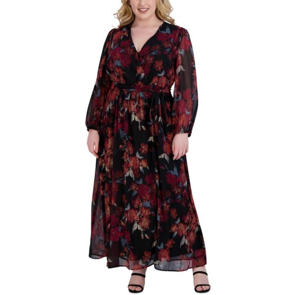 Signature By Robbie Bee Womens Chiffon Printed Long Maxi Dress Plus BHFO 2534