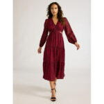 Sofia Jeans Women's and Women's Plus Size Cutout Maxi Dress with Long Sleeves, Above Ankle Length, Sizes XS-5X