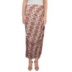 Status by Chenault Womens Red Below Knee Printed Pull On Midi Skirt S BHFO 0718