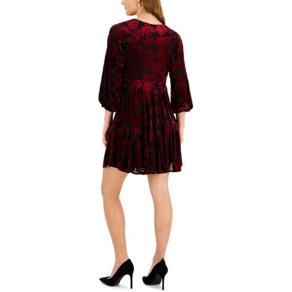 Taylor Womens Burnout Short Velvet Mini Dress Petites BHFO 6717