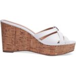 Thalia Sodi Womens Jaylen White Wedge Sandals Shoes 6.5 Medium (B,M) BHFO 0559