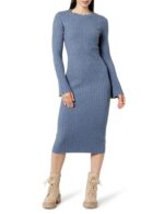 The Drop Women's Fernanda Bell Sleeve Ribbed Sweater Dress