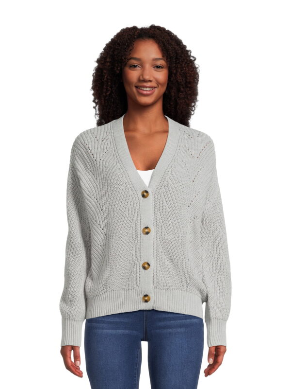 Time and Tru Women's Boyfriend Cardigan, Sizes XS-XXXL