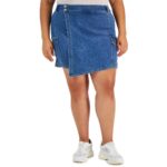 Tinseltown Womens Blue Denim Faux Wrap Short Skort Plus 18W BHFO 5136