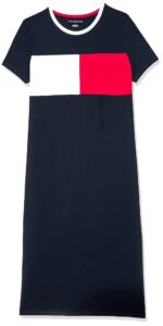 Tommy Hilfiger Midi T-Shirt Short Sleeve Cotton Summer Dresses for Women