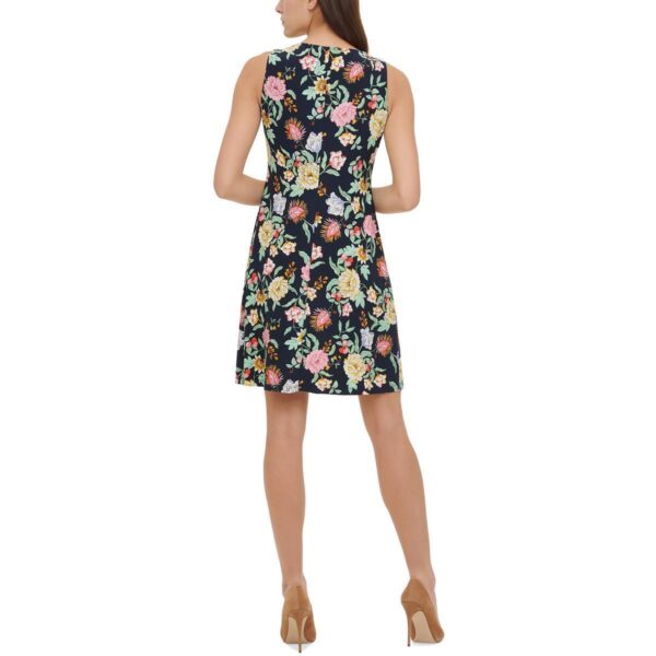 Tommy Hilfiger Womens Black Floral Print Short Wear To Work Dress 16 BHFO 1721