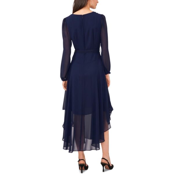 Vince Camuto Womens Navy Party Midi Business Fit & Flare Dress S BHFO 5869