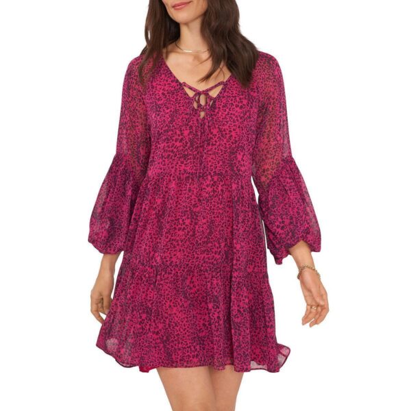 Vince Camuto Womens Pink Lace Up Mini Loose Shift Dress XXS BHFO 5302