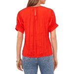 Vince Camuto Womens Red Crewneck Pleated Pullover Top XXL BHFO 2919