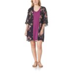 WallFlower Women's Sleeveless Swing Dress & Printed Kimono Set