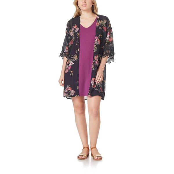 WallFlower Women's Sleeveless Swing Dress & Printed Kimono Set