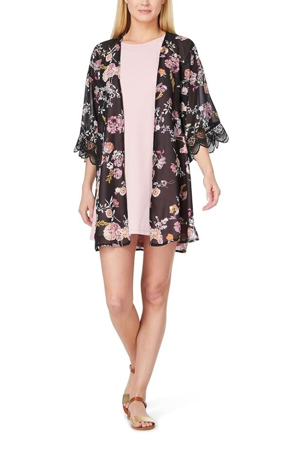 WallFlower Women's Sleeveless Swing Dress & Printed Kimono Set