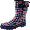 Western Chief Womens Blooming Navy Mid Rain Boots Shoes 8 Medium (B,M) BHFO 0288