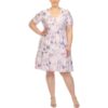 White Mark Womens Floral Print Knee Length Shift Dress Plus BHFO 8743