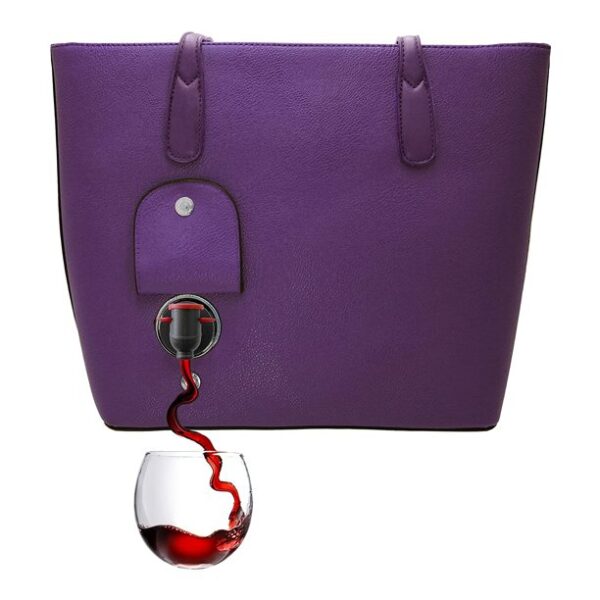 Wine Purse (Obsidian) - Fashionable Purse With Hidden, Insulated Compartment