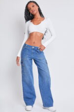 Women's Low Rise Relaxed Cargo Jeans