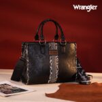 Wrangler Tote Bag for Women Western Woven Shoulder Purse Leopard Print Handbags with Adjustable Strap