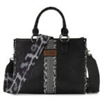 Wrangler Tote Bag for Women Western Woven Shoulder Purse Leopard Print Handbags with Adjustable Strap