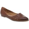 Zodiac Womens Hill Perf Brown Leather Ballet Flats 6 Medium (B,M) BHFO 6601