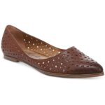 Zodiac Womens Hill Perf Brown Leather Ballet Flats 6 Medium (B,M) BHFO 6601