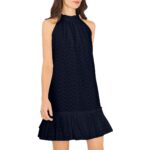 1.State Womens Navy Eyelet Mini Halter Shift Dress XS BHFO 8312