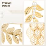 6PCS Costume Accessories Set, Greek Goddess Accessories for Women, Bridal Headpiece Jewelry Set with Golden Leaf Headbands, Earrings, Armband, Coil Cuff Bracelet for Wedding Party