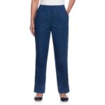 Alfred Dunner Womens Blue Classic Denim Ankle Straight Leg Pants 14 BHFO 1156