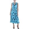 Anne Klein Womens Blue Long Drawstring Waist Midi Dress S BHFO 1833