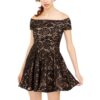 B. Darlin Womens Black Lace Sequined Party Dress Juniors 9/10 BHFO 6638