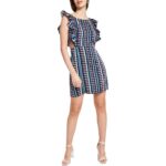 Bar III Womens Navy Printed Cut-Out Daytime Shift Dress XL BHFO 7004