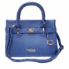 Bebe Womens Evie Blue Faux Leather Satchel NewHandbag Purse Small E03-3459Us 1Sz