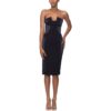 Betsy & Adam Womens Black Satin Trim Satin Sheath Dress 4 BHFO 6209