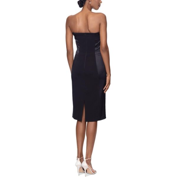 Betsy & Adam Womens Black Satin Trim Satin Sheath Dress 4 BHFO 6209