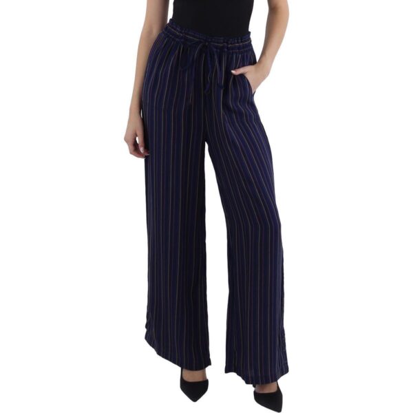 Billy T Womens Star Navy Drawstring High Rise Daytime Wide Leg Pants M BHFO 3384