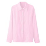 BXJX Womens Shirts Casual Long Sleeve Tops Lapel Solid Workwear Button Down Shirts for Women Pink Size 3XL