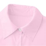 BXJX Womens Shirts Casual Long Sleeve Tops Lapel Solid Workwear Button Down Shirts for Women Pink Size 3XL